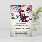 5x7 Masquerade Quinceanera Birthday Uitnodiging (Staand voorkant)