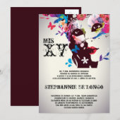 5x7 Masquerade Quinceanera Birthday Uitnodiging (Voorkant / Achterkant)