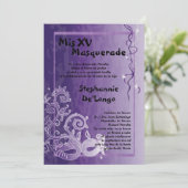 5x7 Masquerade Quinceanera Birthday Uitnodiging (Staand voorkant)