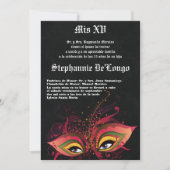 5x7 Masquerade Quinceanera Birthday Uitnodiging (Voorkant)