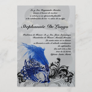 5x7 Masquerade Quinceanera Birthday Uitnodiging