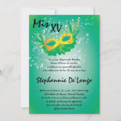 5x7 Masquerade Quinceanera Birthday Uitnodiging (Voorkant)