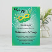 5x7 Masquerade Quinceanera Birthday Uitnodiging (Staand voorkant)