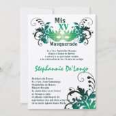 5x7 Masquerade Quinceanera Birthday Uitnodiging (Voorkant)