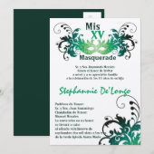 5x7 Masquerade Quinceanera Birthday Uitnodiging (Voorkant / Achterkant)