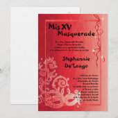 5x7 Masquerade Quinceanera Birthday Uitnodiging (Voorkant / Achterkant)