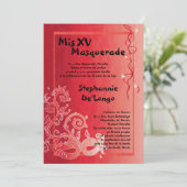 5x7 Masquerade Quinceanera Birthday Uitnodiging (Staand voorkant)