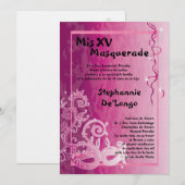5x7 Masquerade Quinceanera Birthday Uitnodiging (Voorkant / Achterkant)