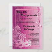 5x7 Masquerade Quinceanera Birthday Uitnodiging (Voorkant)