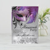 5x7 Masquerade Quinceanera Birthday Uitnodiging (Staand voorkant)