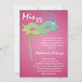 5x7 Masquerade Quinceanera Birthday Uitnodiging (Voorkant)