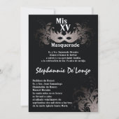 5x7 Masquerade Quinceanera Birthday Uitnodiging (Voorkant)