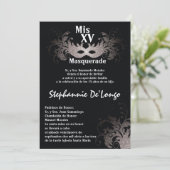 5x7 Masquerade Quinceanera Birthday Uitnodiging (Staand voorkant)