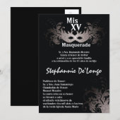 5x7 Masquerade Quinceanera Birthday Uitnodiging (Voorkant / Achterkant)