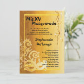 5x7 Masquerade Quinceanera Birthday Uitnodiging (Staand voorkant)