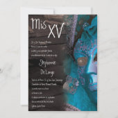 5x7 Masquerade Quinceanera Birthday Uitnodiging (Voorkant)