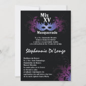 5x7 Masquerade Quinceanera Birthday Uitnodiging (Voorkant)