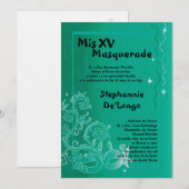 5x7 Masquerade Quinceanera Birthday Uitnodiging (Voorkant / Achterkant)
