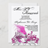5x7 Masquerade Quinceanera Birthday Uitnodiging (Voorkant)