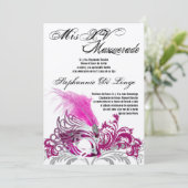 5x7 Masquerade Quinceanera Birthday Uitnodiging (Staand voorkant)