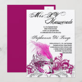 5x7 Masquerade Quinceanera Birthday Uitnodiging (Voorkant / Achterkant)