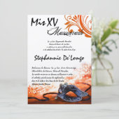 5x7 Masquerade Quinceanera Birthday Uitnodiging (Staand voorkant)