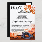 5x7 Masquerade Quinceanera Birthday Uitnodiging (Voorkant / Achterkant)