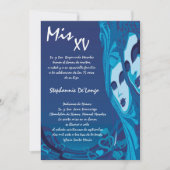 5x7 Masquerade Quinceanera Birthday Uitnodiging (Voorkant)