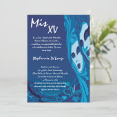 5x7 Masquerade Quinceanera Birthday Uitnodiging (Staand voorkant)