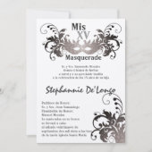 5x7 Masquerade Quinceanera Birthday Uitnodiging (Voorkant)