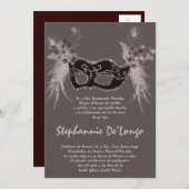 5x7 Masquerade Quinceanera Birthday Uitnodiging (Voorkant / Achterkant)