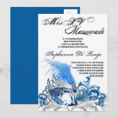5x7 Masquerade Quinceanera Birthday Uitnodiging (Voorkant / Achterkant)