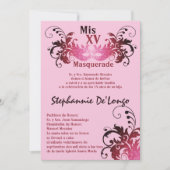 5x7 Masquerade Quinceanera Birthday Uitnodiging (Voorkant)