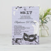 5x7 Masquerade Quinceanera Birthday Uitnodiging (Staand voorkant)