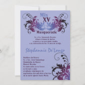 5x7 Masquerade Quinceanera Birthday Uitnodiging (Voorkant)