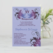 5x7 Masquerade Quinceanera Birthday Uitnodiging (Staand voorkant)
