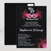 5x7 Masquerade Quinceanera Birthday Uitnodiging (Voorkant / Achterkant)