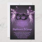 5x7 Masquerade Quinceanera Birthday Uitnodiging (Voorkant)