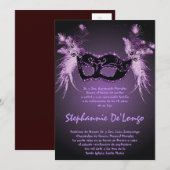 5x7 Masquerade Quinceanera Birthday Uitnodiging (Voorkant / Achterkant)