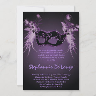 5x7 Masquerade Quinceanera Birthday Uitnodiging