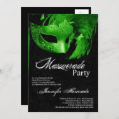 5x7 Masquerade Quinceanera Birthday Uitnodiging (Voorkant / Achterkant)