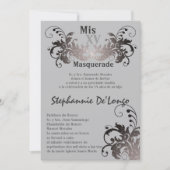 5x7 Masquerade Quinceanera Birthday Uitnodiging (Voorkant)
