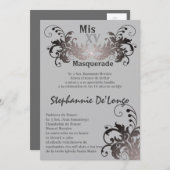 5x7 Masquerade Quinceanera Birthday Uitnodiging (Voorkant / Achterkant)