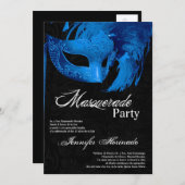 5x7 Masquerade Quinceanera Birthday Uitnodiging (Voorkant / Achterkant)