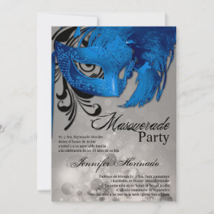 5x7 Masquerade Quinceanera Birthday Uitnodiging