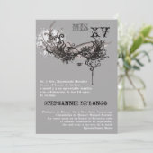 5x7 Masquerade Quinceanera Birthday Uitnodiging (Staand voorkant)