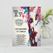 5x7 Masquerade Quinceanera Birthday Uitnodiging (Staand voorkant)