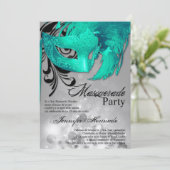5x7 Masquerade Quinceanera Birthday Uitnodiging (Staand voorkant)