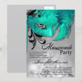 5x7 Masquerade Quinceanera Birthday Uitnodiging (Voorkant / Achterkant)