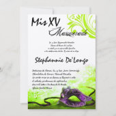 5x7 Masquerade Quinceanera Birthday Uitnodiging (Voorkant)